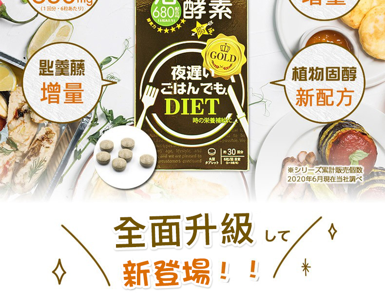 新谷酵素活きている酵素 夜遅いごはんでもDIET 45回分 X5。箱なし