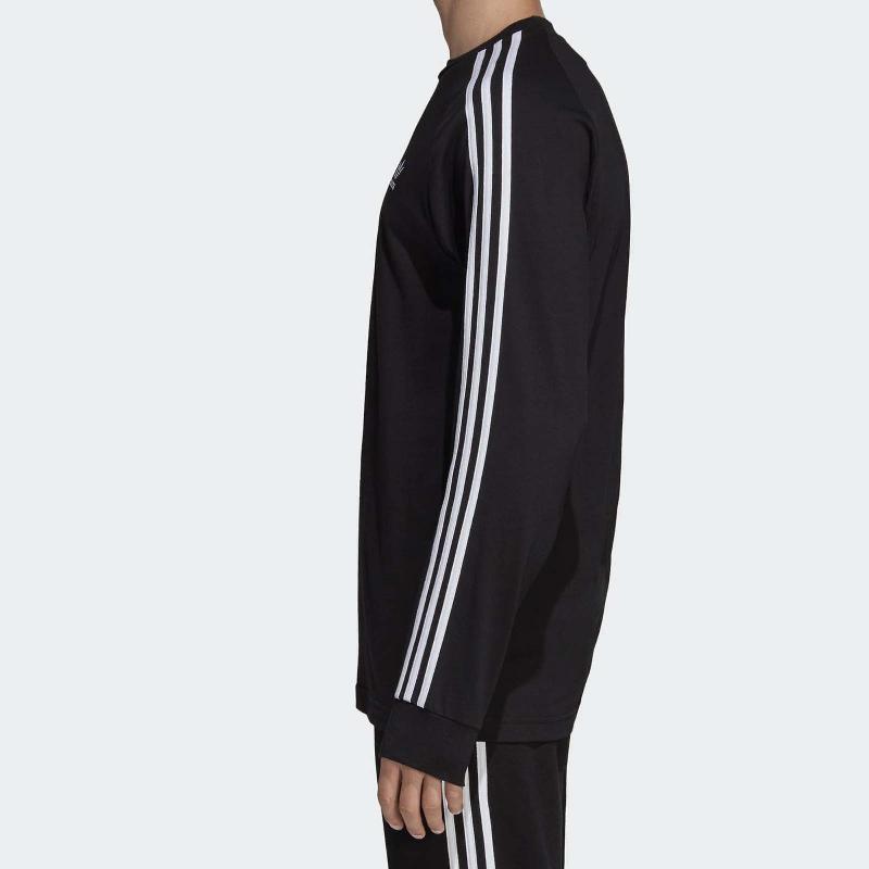 adidas 大學T 3-Stripes Tee 運動休閒男款愛迪達三葉草三線基本款圓領黑白DV1560 - PChome 24h購物