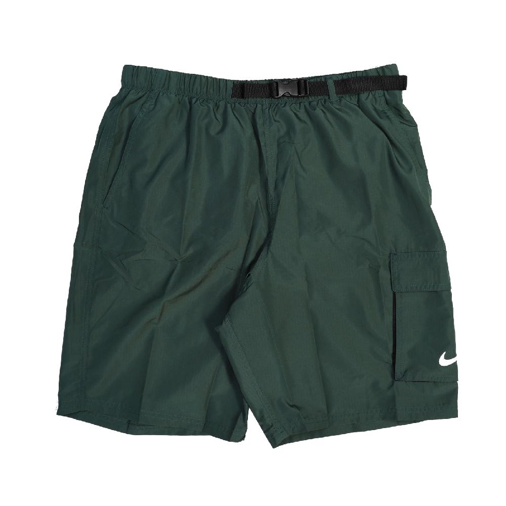 Nike 短褲 Volley Swim Short 海灘褲 男 Belted Packable可收納 快乾 綠白 NESSB521-303