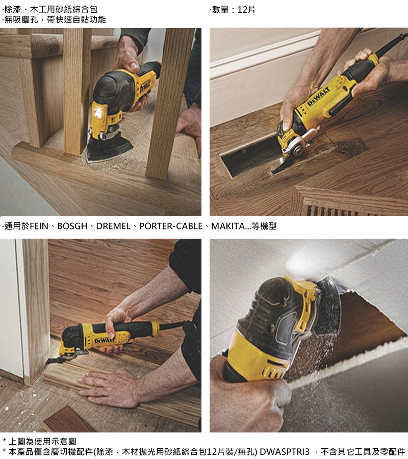 美國DEWALT 得偉磨切機配件除漆、木工用砂 