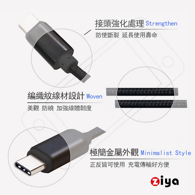 Ziya Nintendo 任天堂switch Usb Cable Type C 傳輸充電線極限編織款 Pchome 24h購物