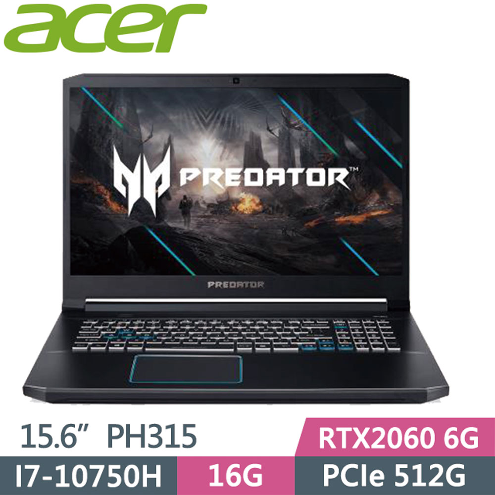 ACER Predator PH315-53-75UZ 黑I7-10870H ∥ 16G ∥ RTX2060 6G ∥ 512G PCIe SSD