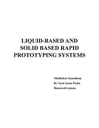 LIQUID-BASED AND SOLID BASED RAPID PROTOTYPING SYSTEMS(Kobo/電子書)