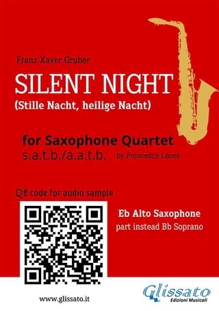 Alto Saxophone part (instead Soprano) "Silent Night" for Sax Quartet(Kobo/電子書)