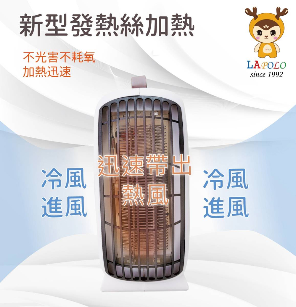 新型發熱絲加熱不光害不耗氧加熱迅速冷風進風迅速帶出熱風since 1992冷風進風