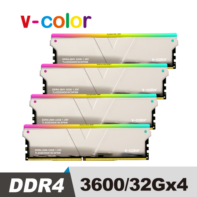 V-Color Prism Pro 系列DDR4 3600 32GB (16GBX2) RGB桌上型超頻記憶