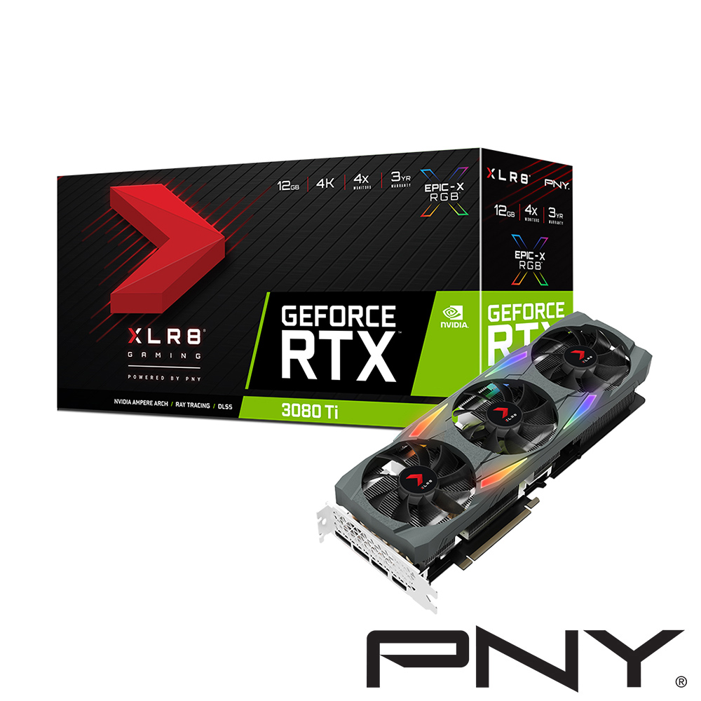 PNY GeForce RTX 3080 Ti 12GB XLR8+PNY XLR8 CS3040 2TB M.2 2280 PCIe Gen4x4 SSD
