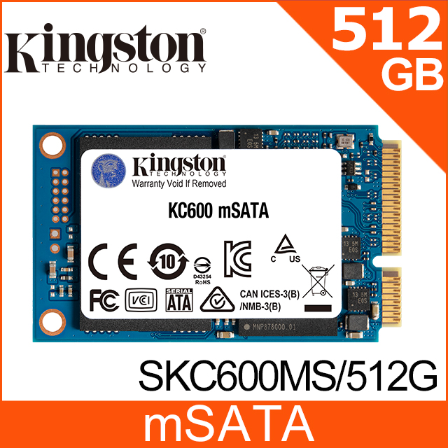 Kingston 金士頓KC600 1TB (mSATA) SSD 固態硬碟(SKC600MS/1024G